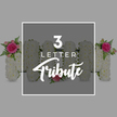 The image captures a dignified three-letter funeral flower tribute spelling MOM, crafted in soft whites and gentle pinks that would feel at home in a chapel or crematorium service around Stanmore. The setting is a simple, neutral grey background, chosen so that every petal and leaf stands clearly in view. The main tribute is framed within a crisp white rectangle that gives it structure and focus, while faint suggestions of additional floral letters on the left and right edges hint that this design is part of a larger collection of custom letter tributes. Each letter is densely filled with small white chrysanthemums, their rounded, ruffled petals layered one over another until the surface appears plush and perfectly even, like a pure white tapestry. On the first M, at the upper left, a decorative cluster of flowers introduces colour: a vivid fuchsia-pink rose fully open at the centre, surrounded by lighter pink rosebuds and airy green fern fronds that arch gently across the white blooms. The O that follows is simpler, marked by a single pale pink rose tucked at its base, a quiet yet heartfelt touch. The second M echoes the first, with an identical pink rose and fern grouping on its upper right side, creating a symmetrical, balanced appearance. Superimposed over the floral letters, within the white border, is clear white text reading 3 LETTER in a clean, modern sans-serif font, with the word Tribute beneath in a graceful script that feels almost handwritten. The arrangement portrays the kind of bespoke sympathy flowers often prepared by Flower Delivery Stanmore, providing a soft, personal way to remember a beloved mother.